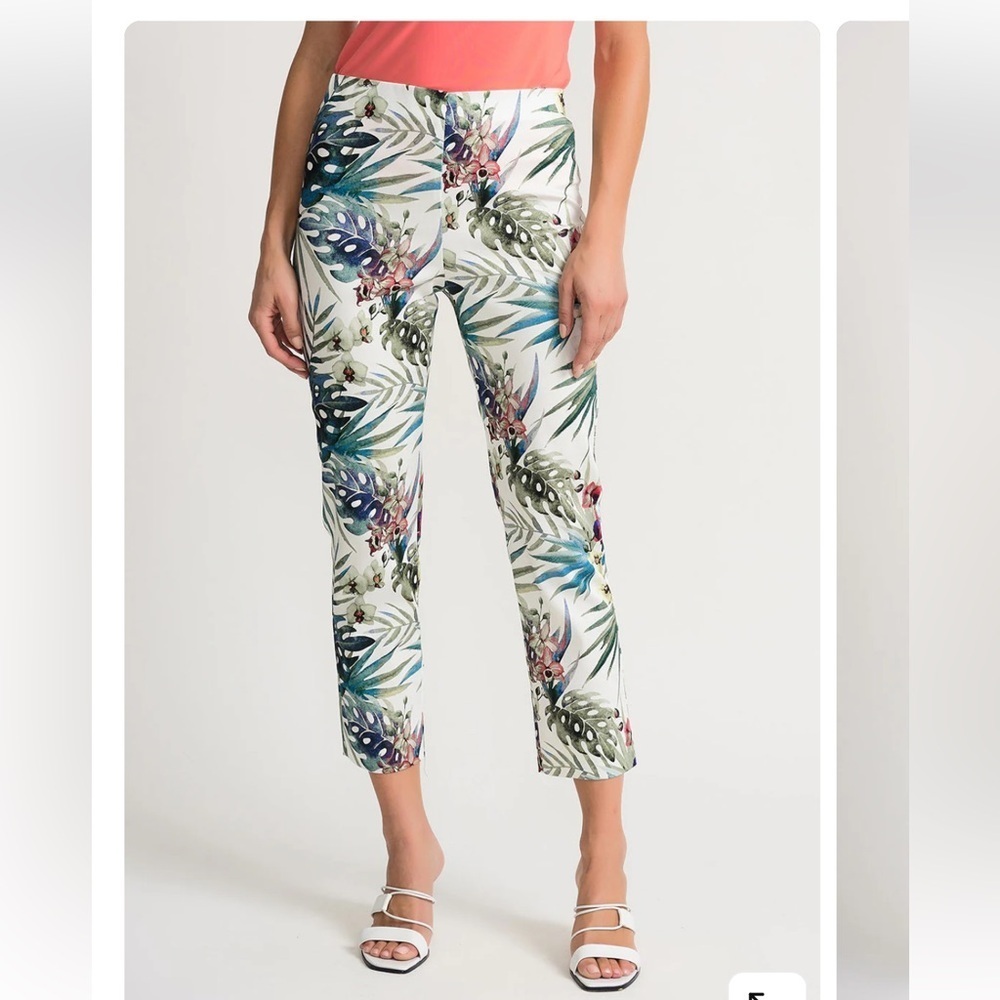 Joseph Ribkoff Tropical Print Cropped Pants Size 2